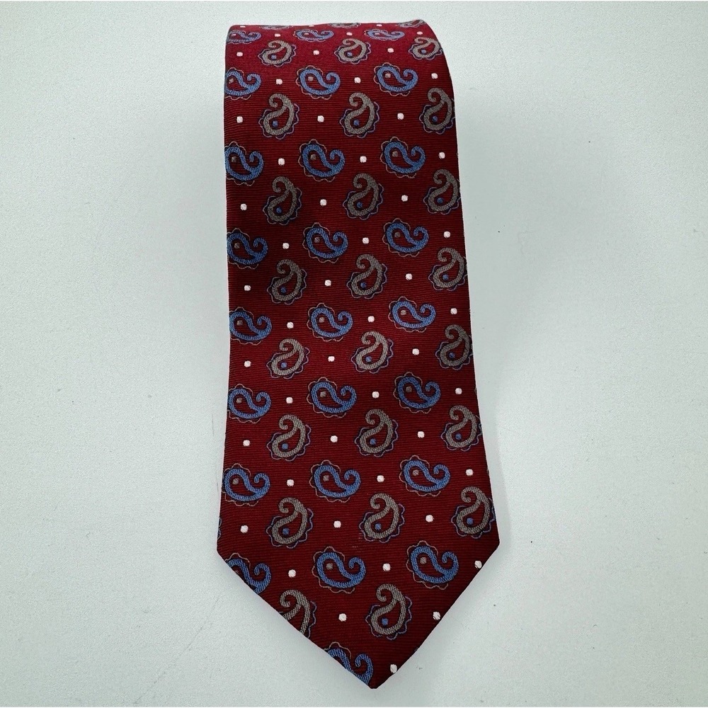 Brooks Brothers Red Paisley 100% Silk Tie USA Made Classic 3.5" X‎ 59"